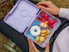 Yumbox Snack bento madkasse lilla/enhjørning med 3 rum